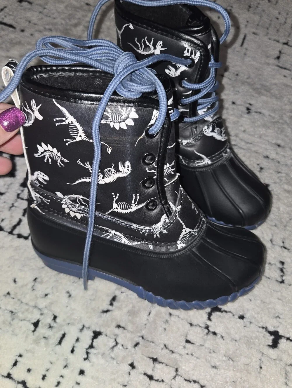 Dinosaur Skeleton Duck Boots Size US 11